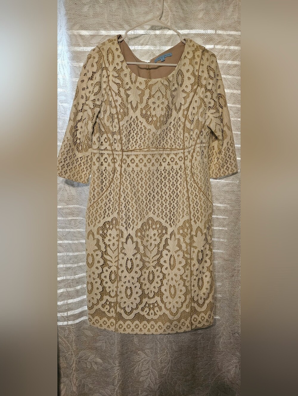 ANTONIO MELANI Cream Lace Midi Dress - Elegant Women's Dress 14